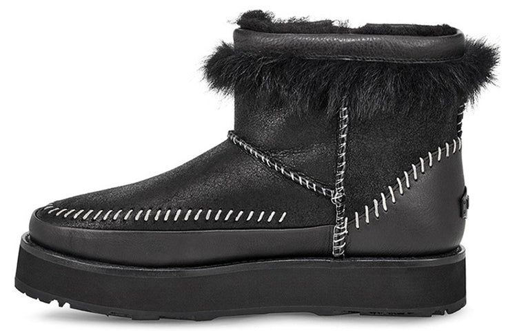 (WMNS) UGG Fluff Punk Boot Fleece Lined Black 1102950-BLK