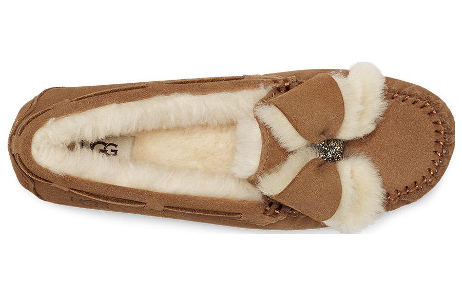 (WMNS) UGG Dakota Fur Bow 'Chestnut' 1138373-CHE