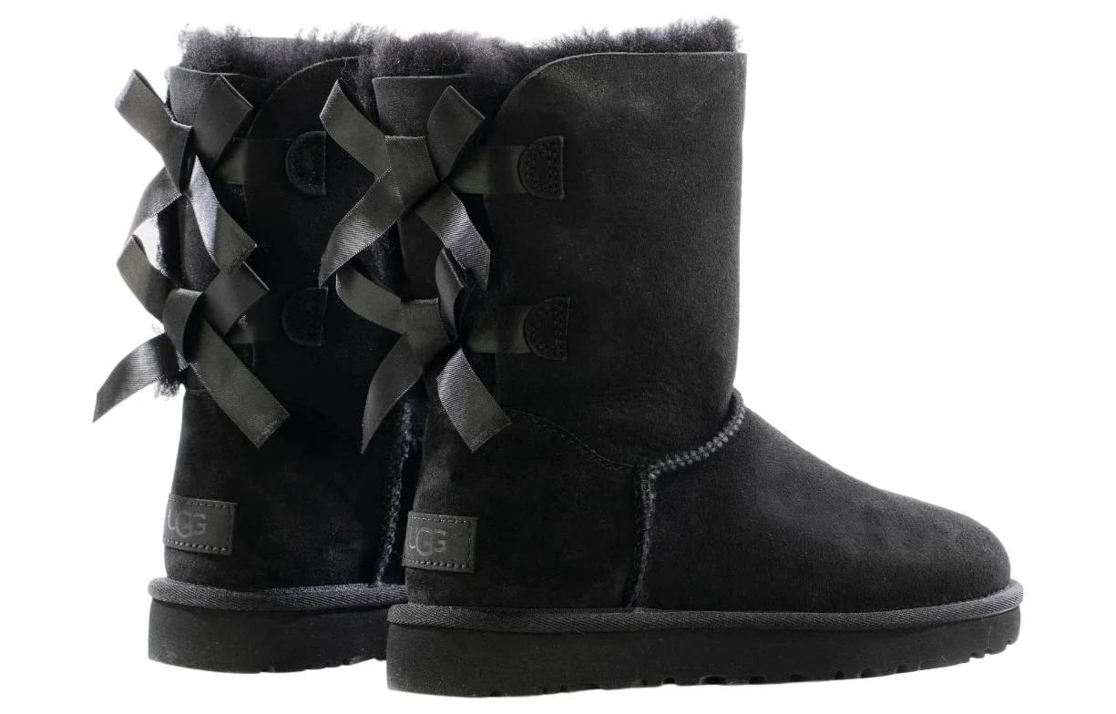 (WMNS) UGG Mini Bailey Bow II Boot Fleece Lined Black 1016225-BLK