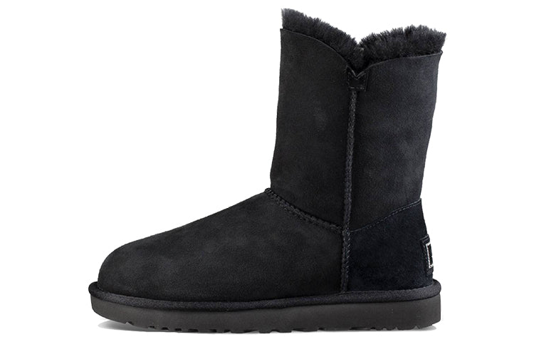 (WMNS) UGG Classic Bling Button Fleece Lined Black 1016553-BLK