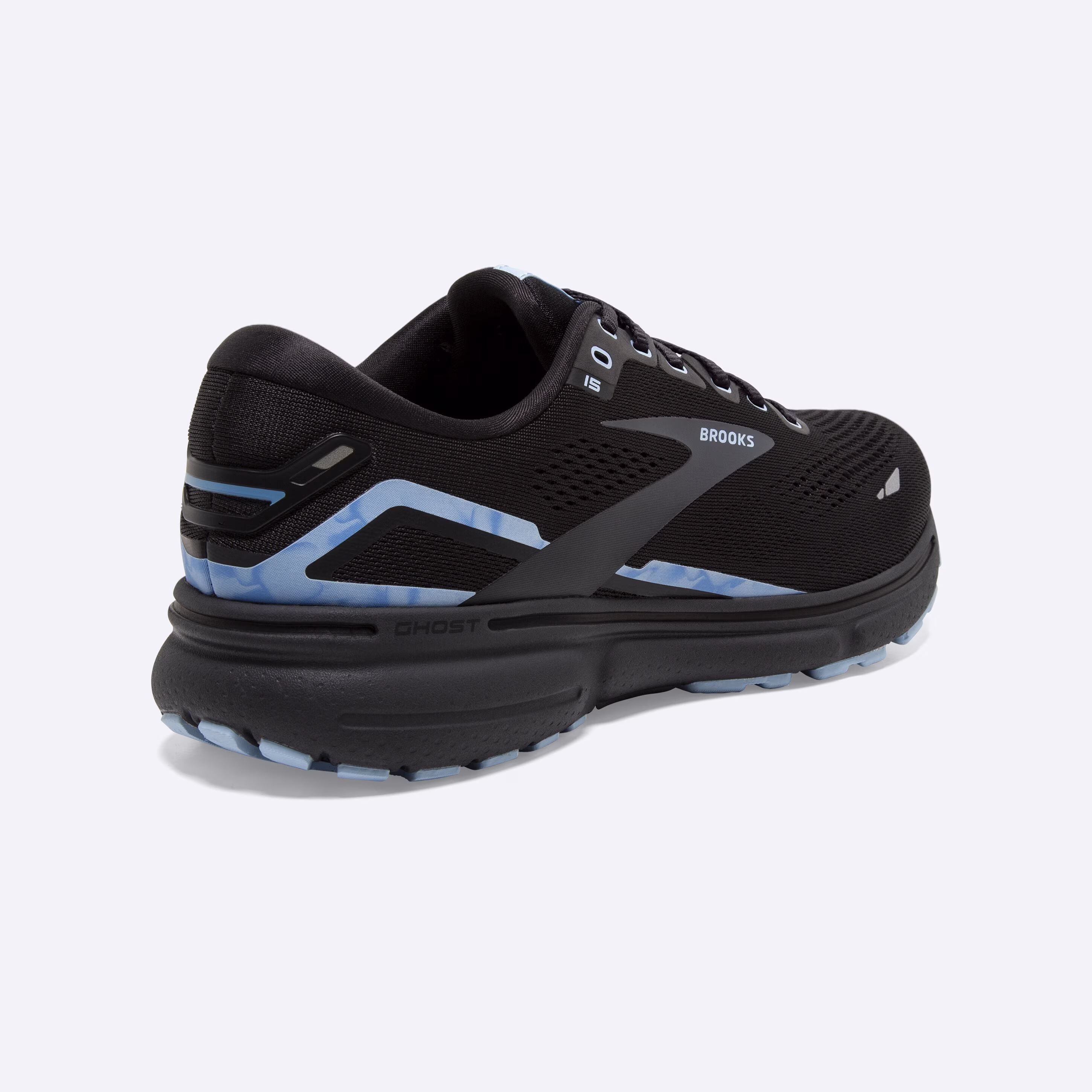 Men's Brooks, Ghost 15 Neutral Running Shoe -- Black/Ebony/Marina