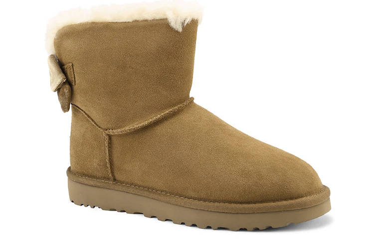 (WMNS) UGG Mini Bailey Bow Velvet Ribbon 2.0 'Chestnut Brown' 1118975-CHE