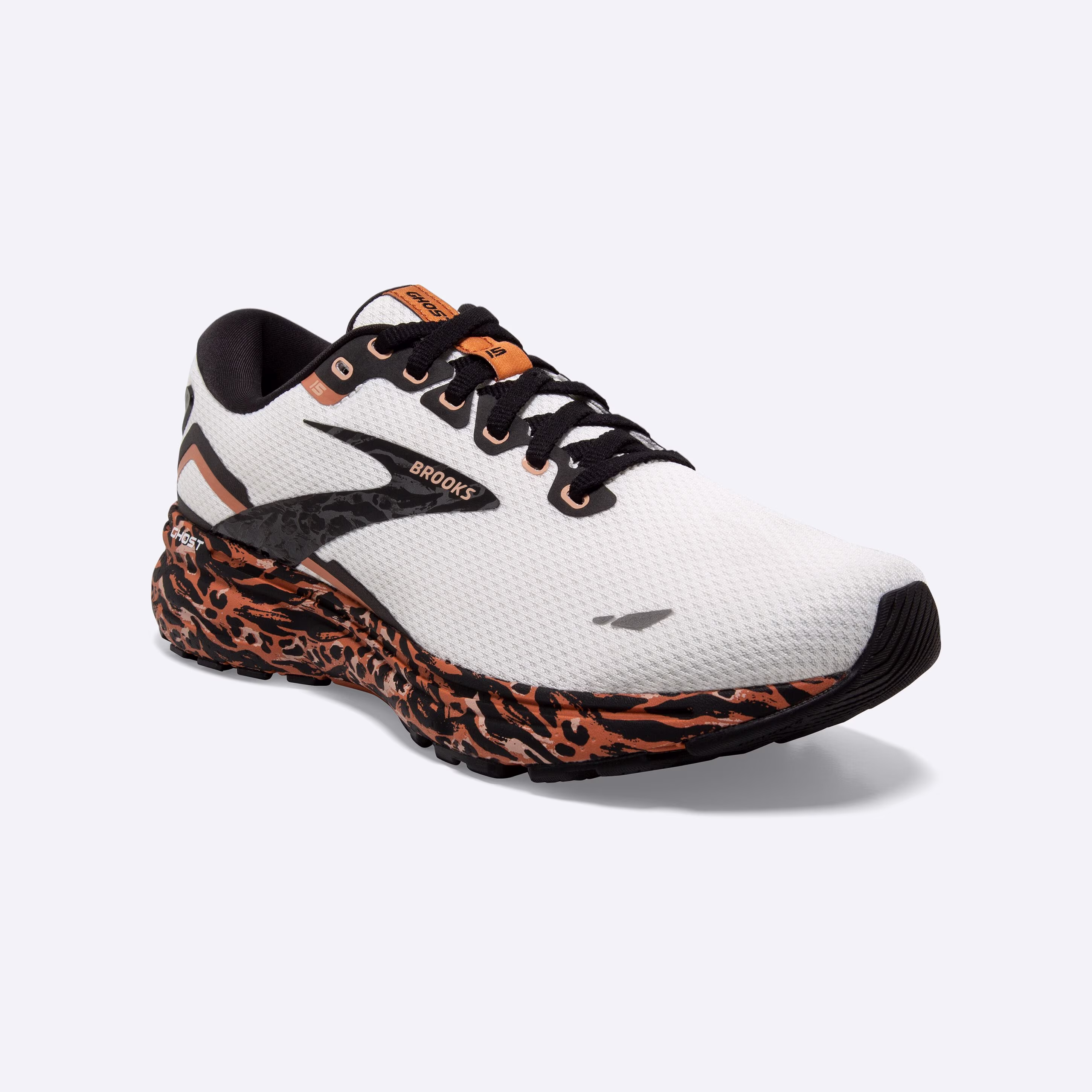 Women's Brooks, Ghost 15 Neutral Running Shoe -- Sunburn/Maple/Black