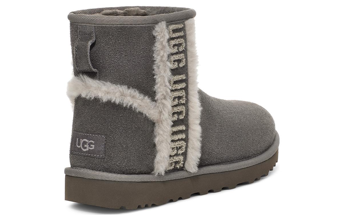 (WMNS) UGG Classic Mini Shearling Logo 'Charcoal' 1153473-CHRC