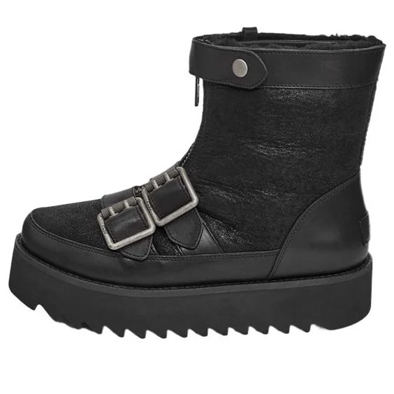 (WMNS) UGG Moto Punk Mini Boots 'Black' 1106272-BLK