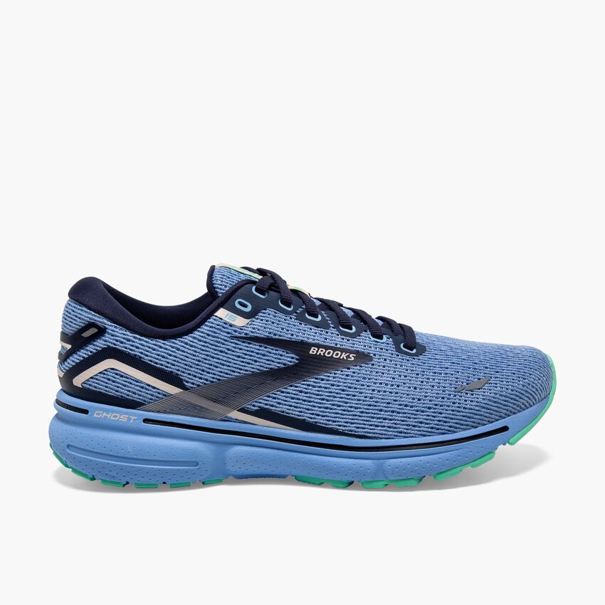 Women's Brooks, Ghost 15 Running Shoe - Blue/Peacoat/Linen