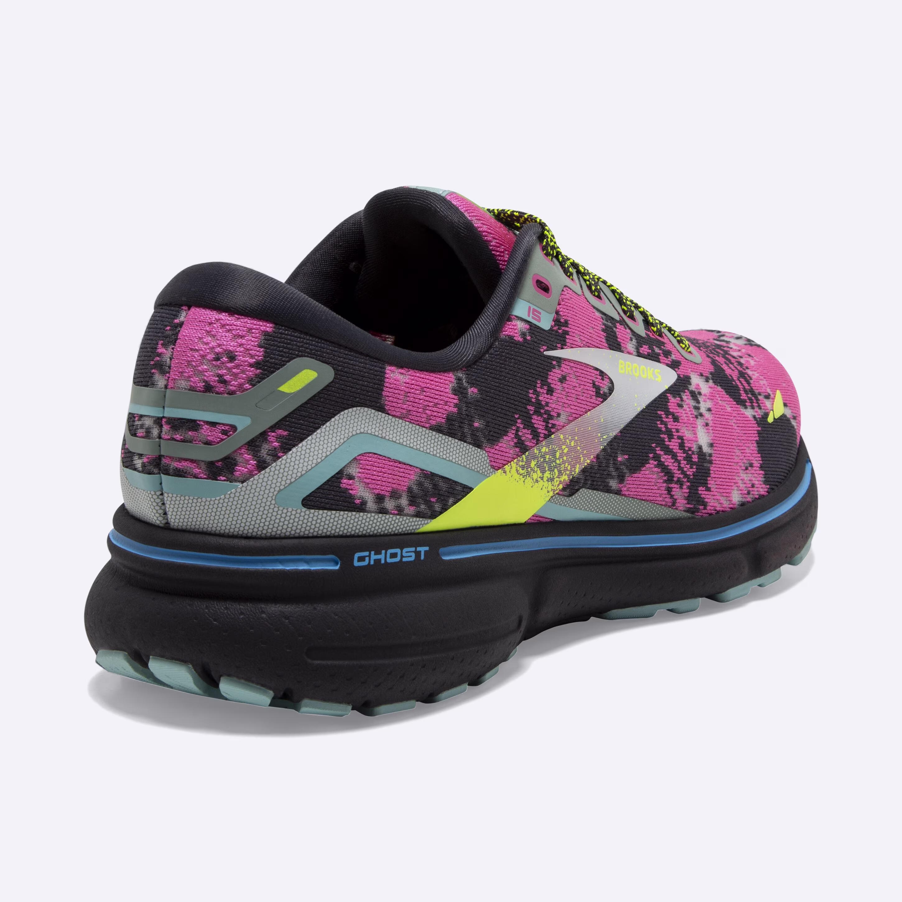 Women's Brooks, Ghost 15 Neutral Running Shoe -- Blue/Ebony/Nightlife