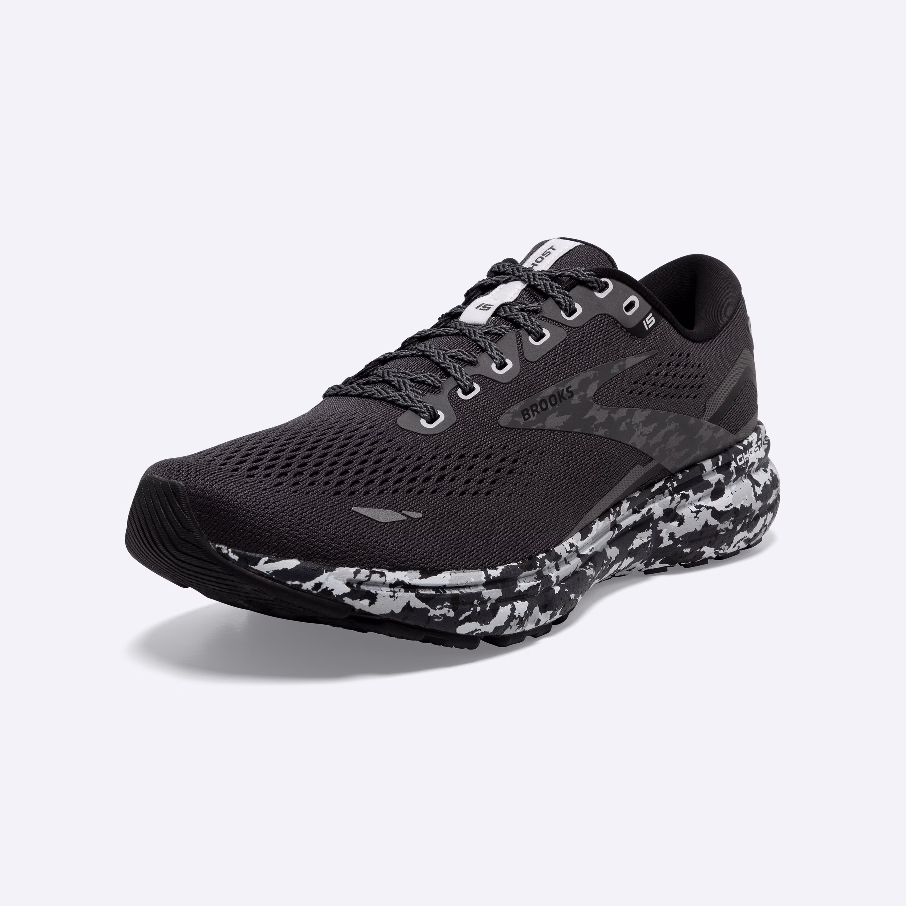 Men's Brooks, Ghost 15 Neutral Running Shoe -- Ebony/Black/Oyster