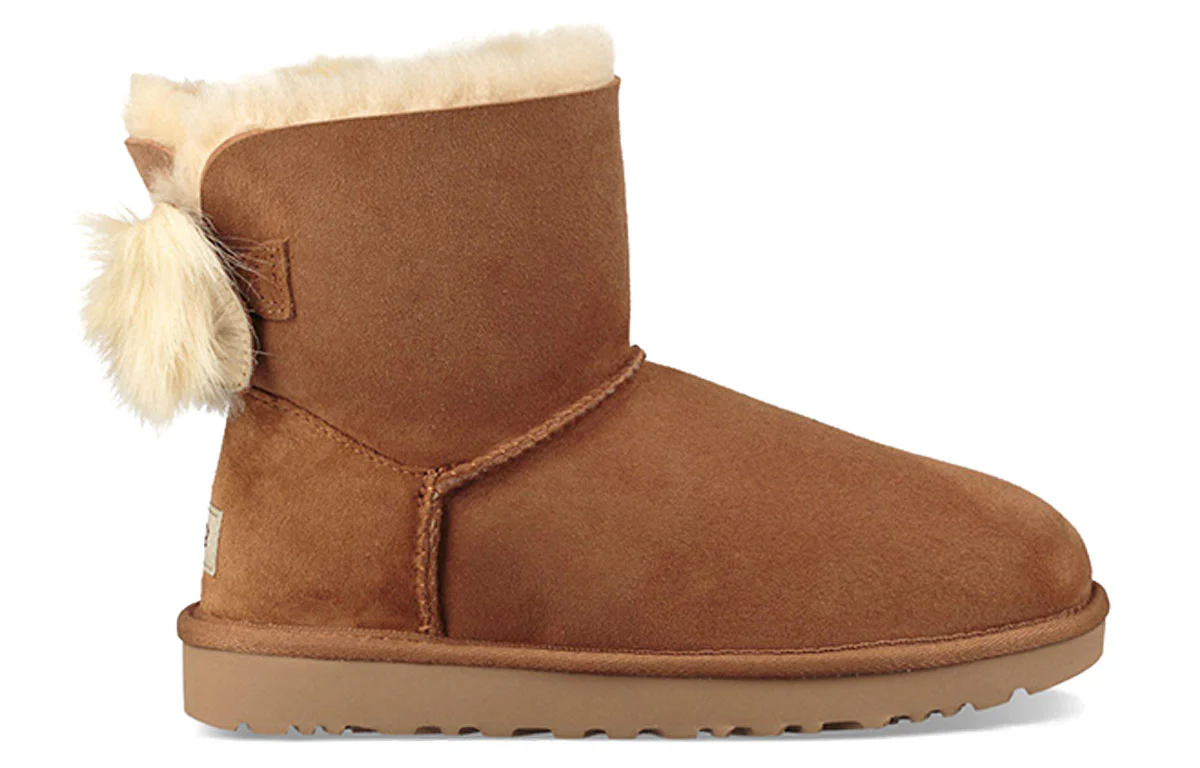 (WMNS) UGG Fluff Bow Mini Fleece Lined Brown 1094967-CHE