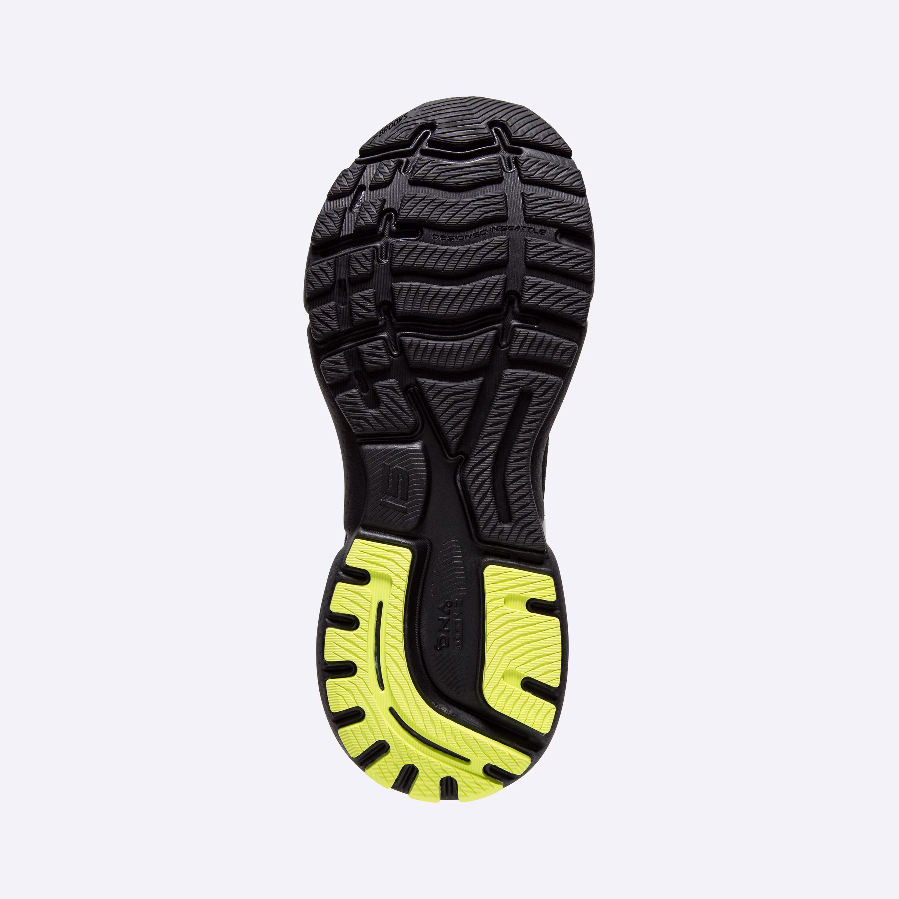 Men's Brooks, Ghost 15 Neutral Running Shoe -- Black/Lime