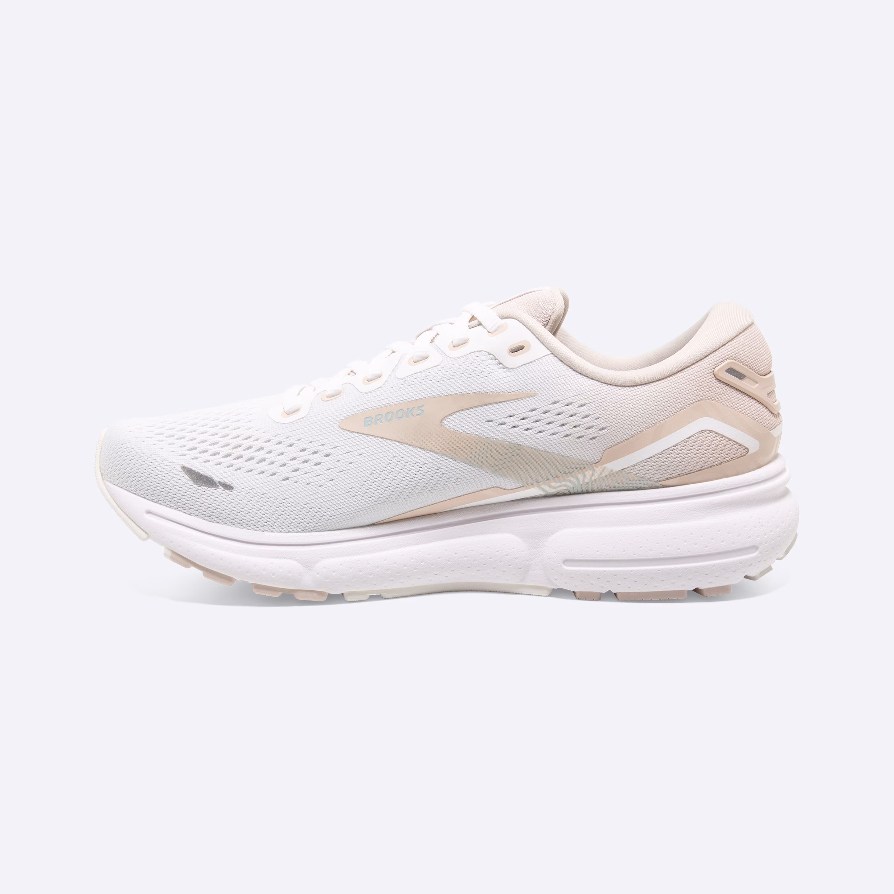 Women's Ghost 15 Neutral Running Shoe -- White/Crystal Grey/Glass