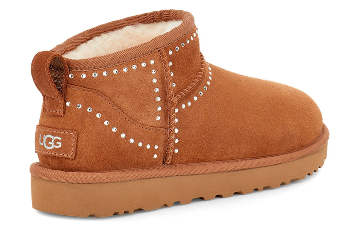 (WMNS) UGG Classic Ultra Mini Bling 'Chestnut' 1119871-CHE