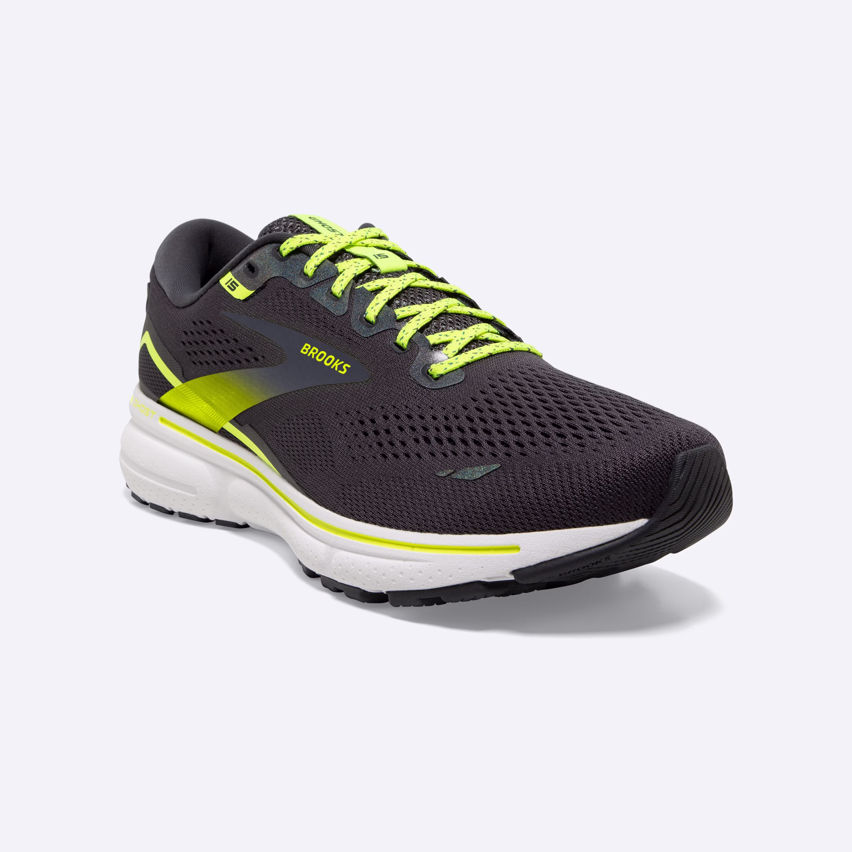 Women's Ghost 15 Neutral Running Shoe -- Ebony/White/Nightlife