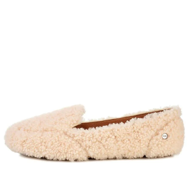 (WMNS) UGG Hailey Fluff Loafer Slip-On 'Natural' 1095108-NAT