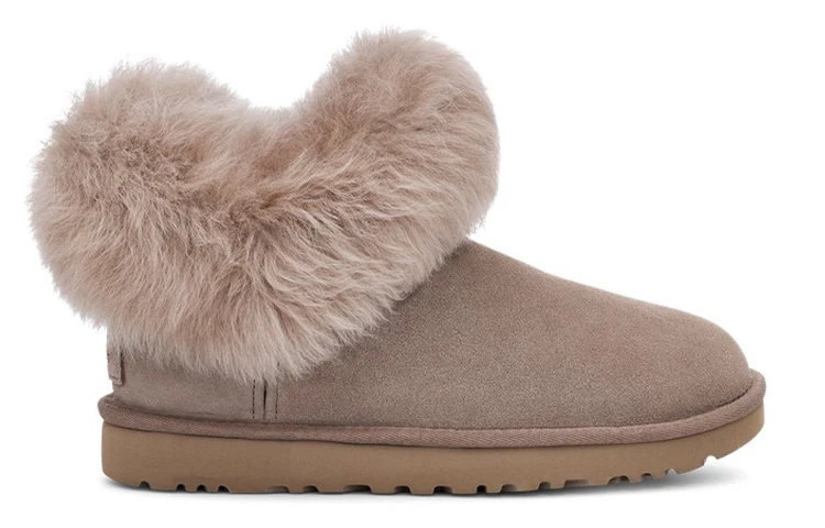 (WMNS) UGG Classic Mini Fluff Collar 'Brown Caribou' 1112491-CRBO