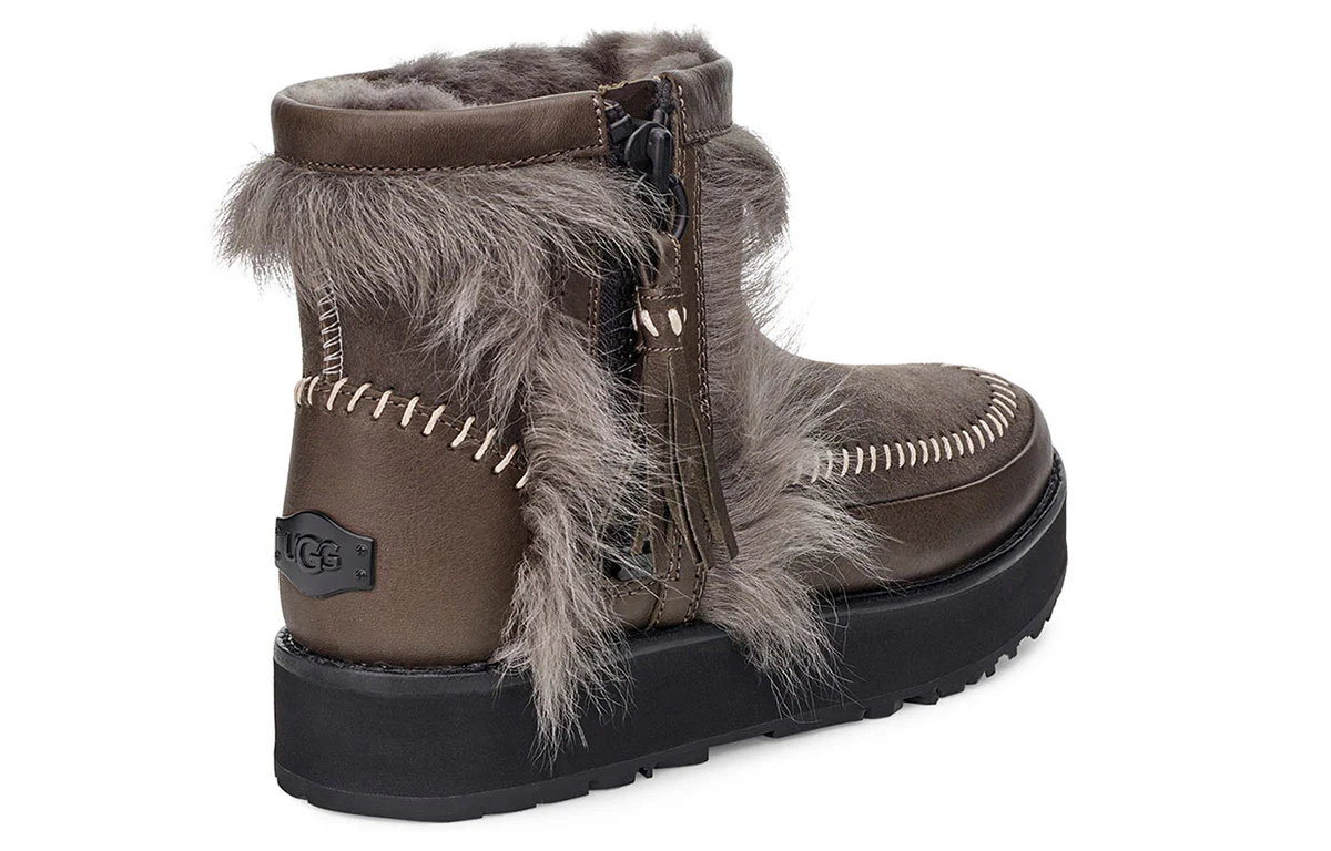 (WMNS) UGG Fluff Punk Boot Fleece Lined 1102950-BLKO