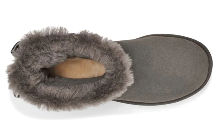 (WMNS) UGG Mini Bailey Bow Glimmer Charcoal 1125795-CHRC