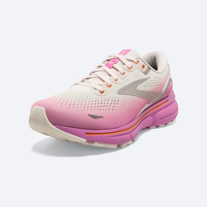 Women's Brooks Ghost 15- Grey/Coconut/Fuchsia