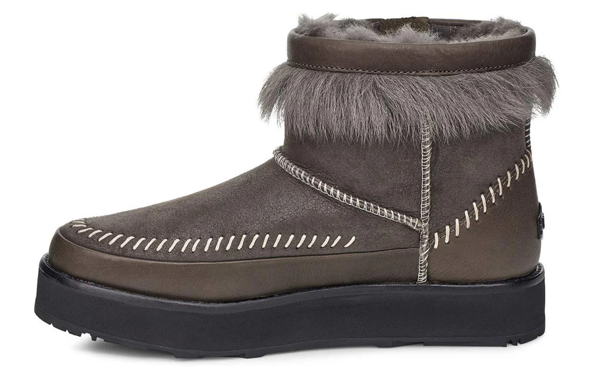 (WMNS) UGG Fluff Punk Boot Fleece Lined 1102950-BLKO