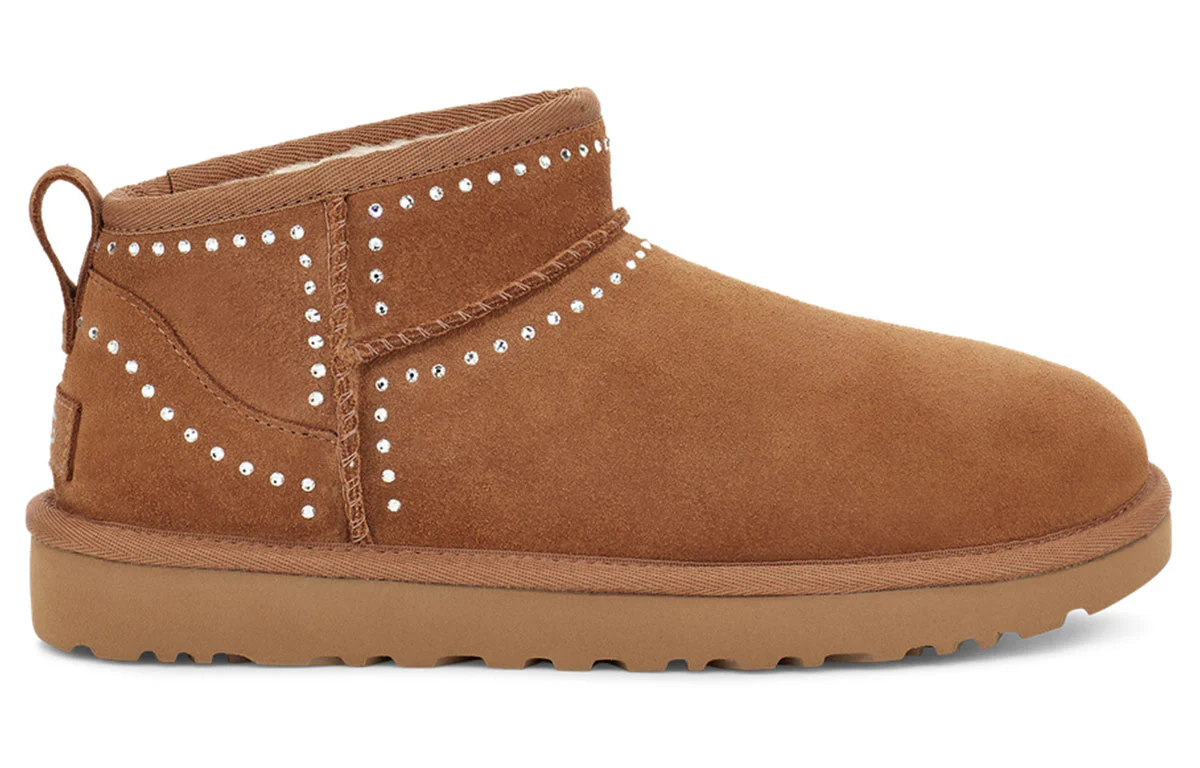 (WMNS) UGG Classic Ultra Mini Bling 'Chestnut' 1119871-CHE