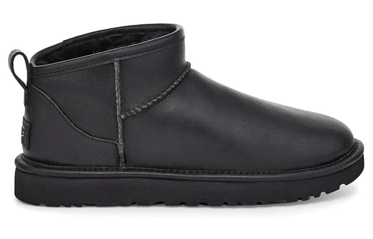 (WMNS) UGG Classic Ultra Mini Leather 'Black' 1117534-BLK