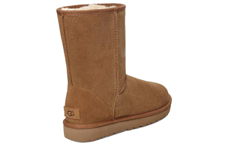 (WMNS) UGG Classic Short UGG Rubber Logo Fleece Lined 1108230-CHE