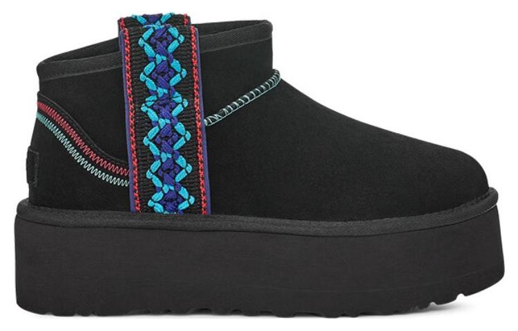 (WMNS) UGG Classic Ultra Mini Braid Plat 'Black' 1138491-BLK
