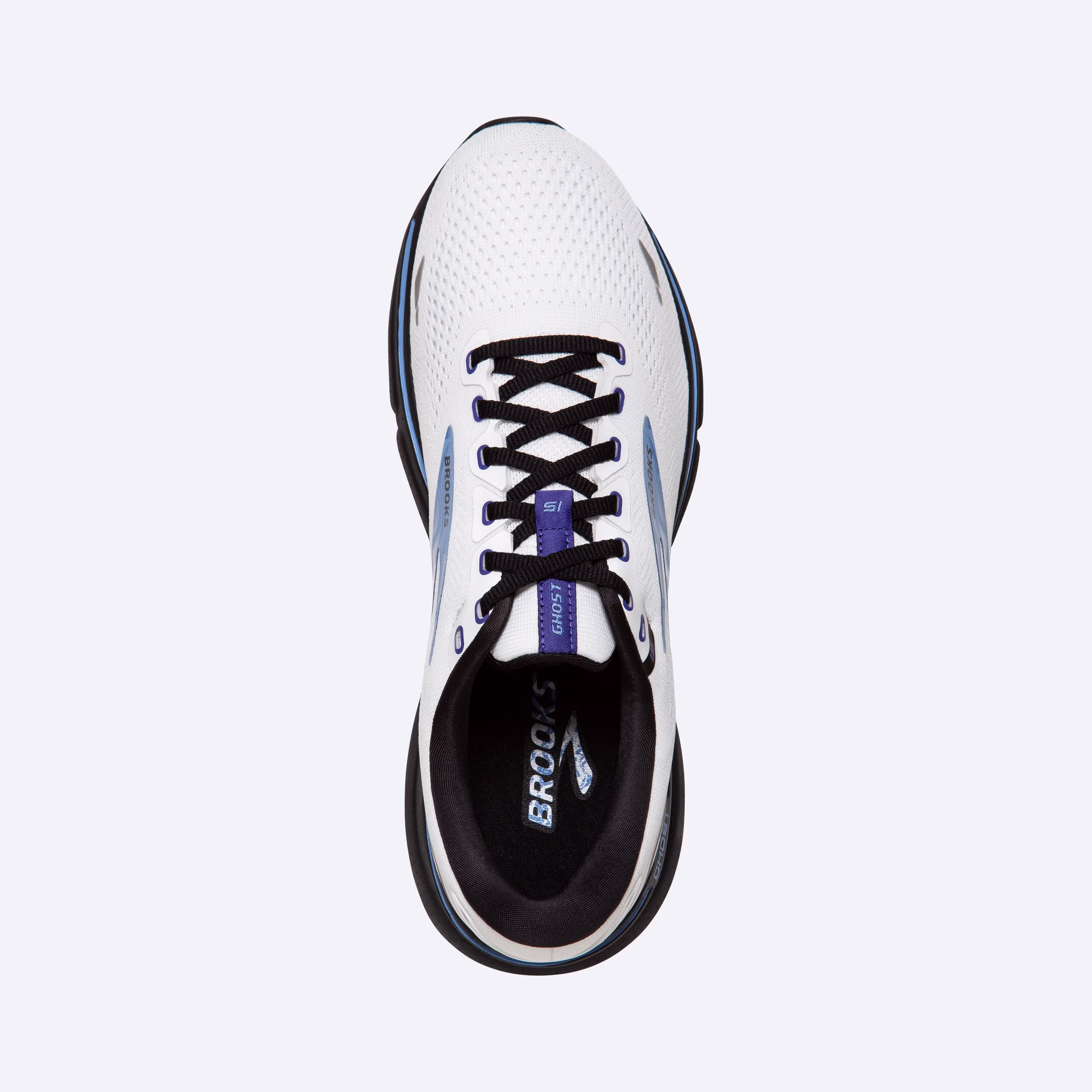 Men's Brooks, Ghost 15 Neutral Running Shoe -- White/Black/Vista