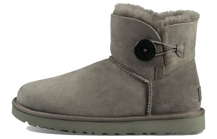 (WMNS) UGG Mini Bailey Button II Boot Fleece Lined Gray 1016422-GREY