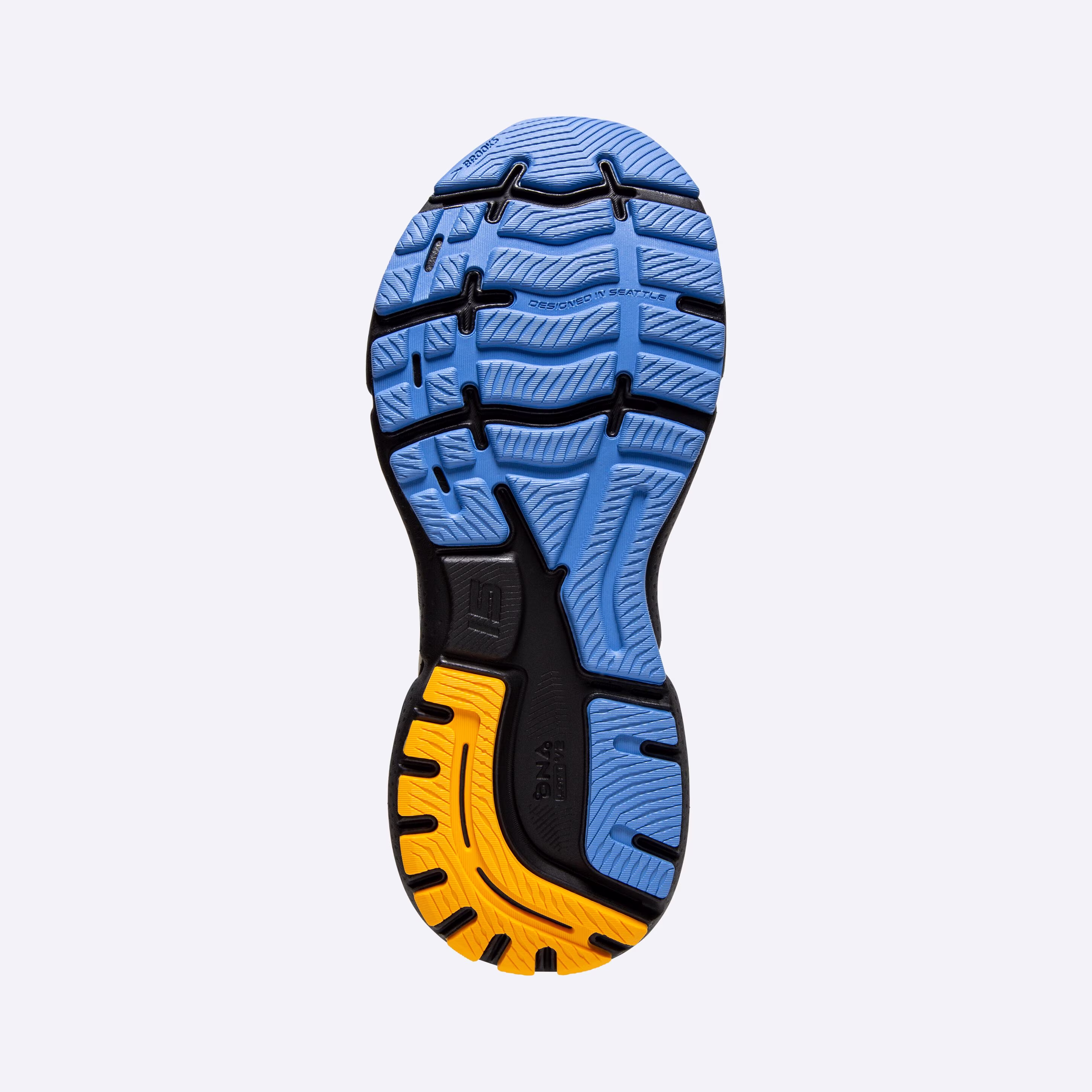 Women's Brooks, Ghost 15 Neutral Running Shoe -- Light Blue/Black/Yellow