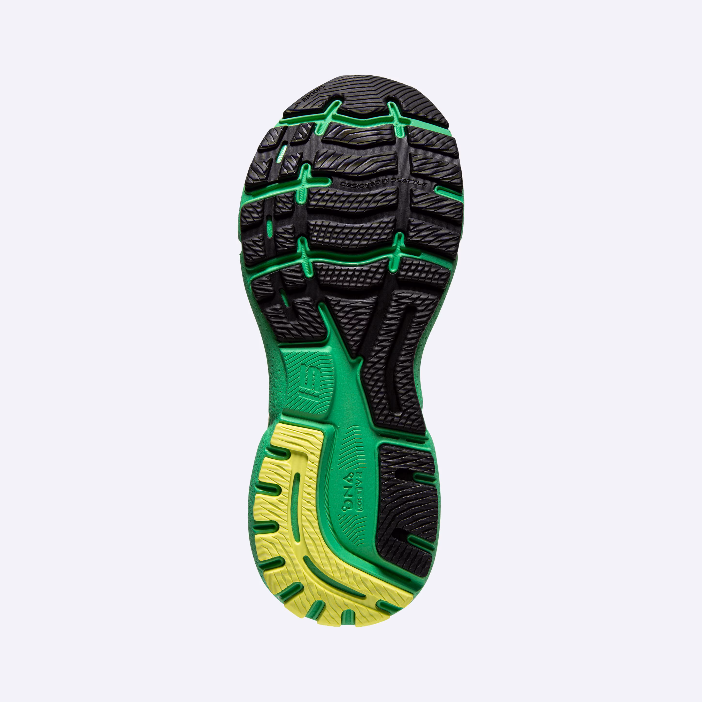 Men's Brooks, Ghost 15 Neutral Running Shoe -- Green/Black/Sharp Green