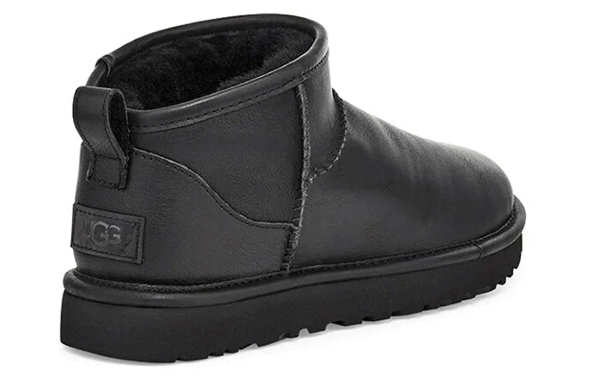 (WMNS) UGG Classic Ultra Mini Leather 'Black' 1117534-BLK