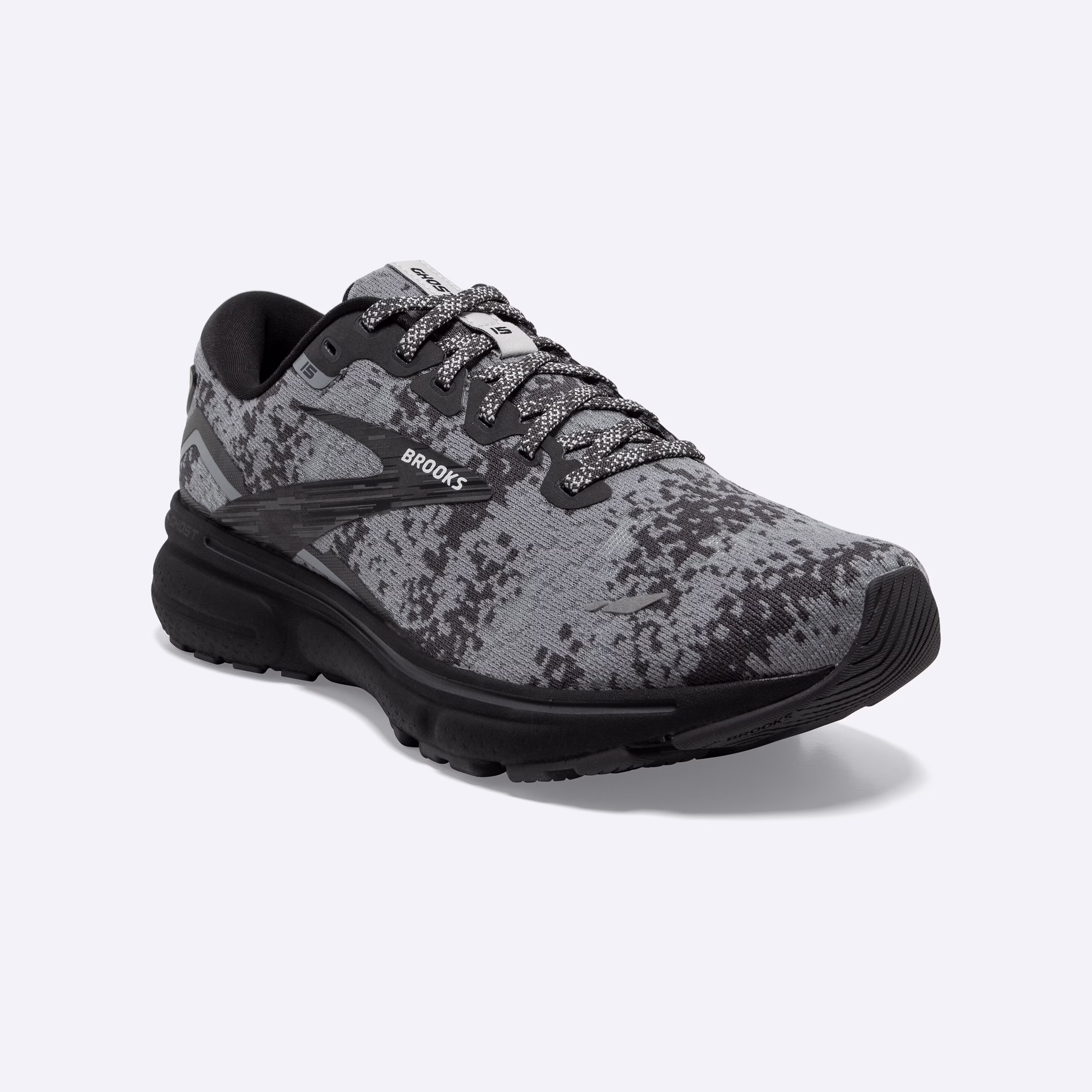 Women's Brooks, Ghost 15 Neutral Running Shoe -- Black/Oyster/Primer