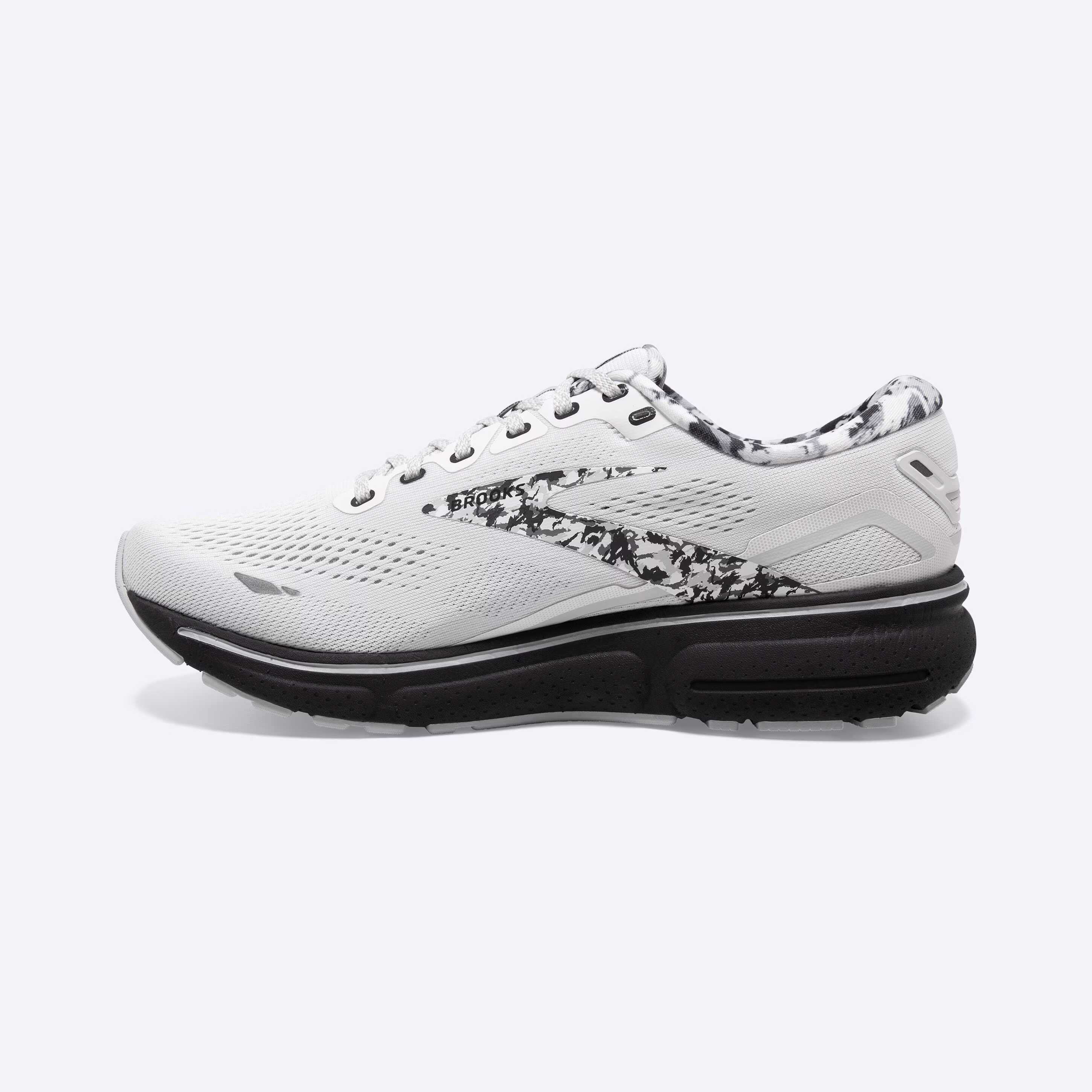 Women's Brooks, Ghost 15 Neutral Running Shoe -- White/Ebony/Oyster