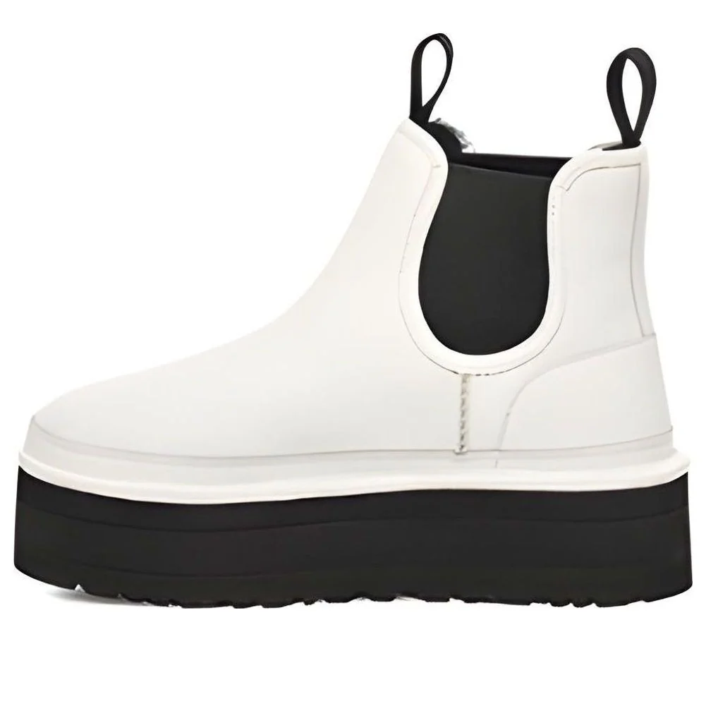 (WMNS) UGG Neumel Platform Chelsea Boot 'Pebbled White' 1130533-PDWH
