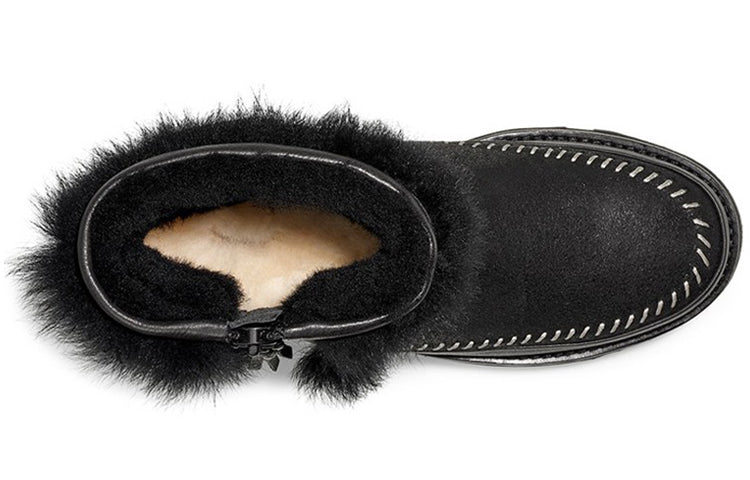 (WMNS) UGG Fluff Punk Boot Fleece Lined Black 1102950-BLK