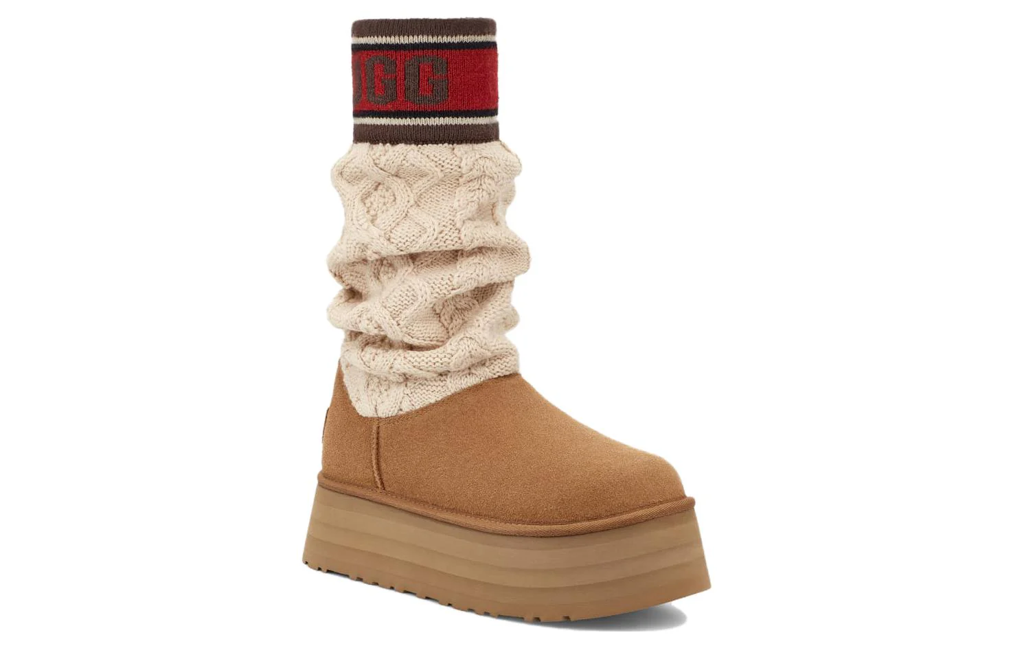(WMNS)UGG Classic Sweater Letter Boot 'Chestnut' 1144045-CHE