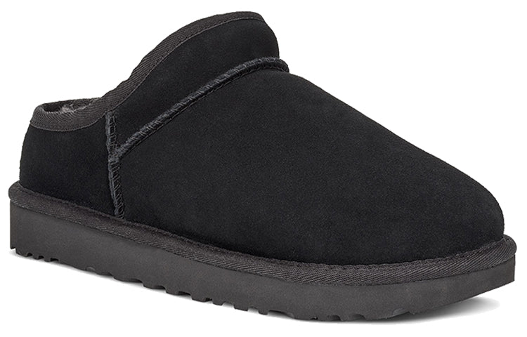 (WMNS) UGG Classic Slippers Fleece Lined Black 1108193-BLK