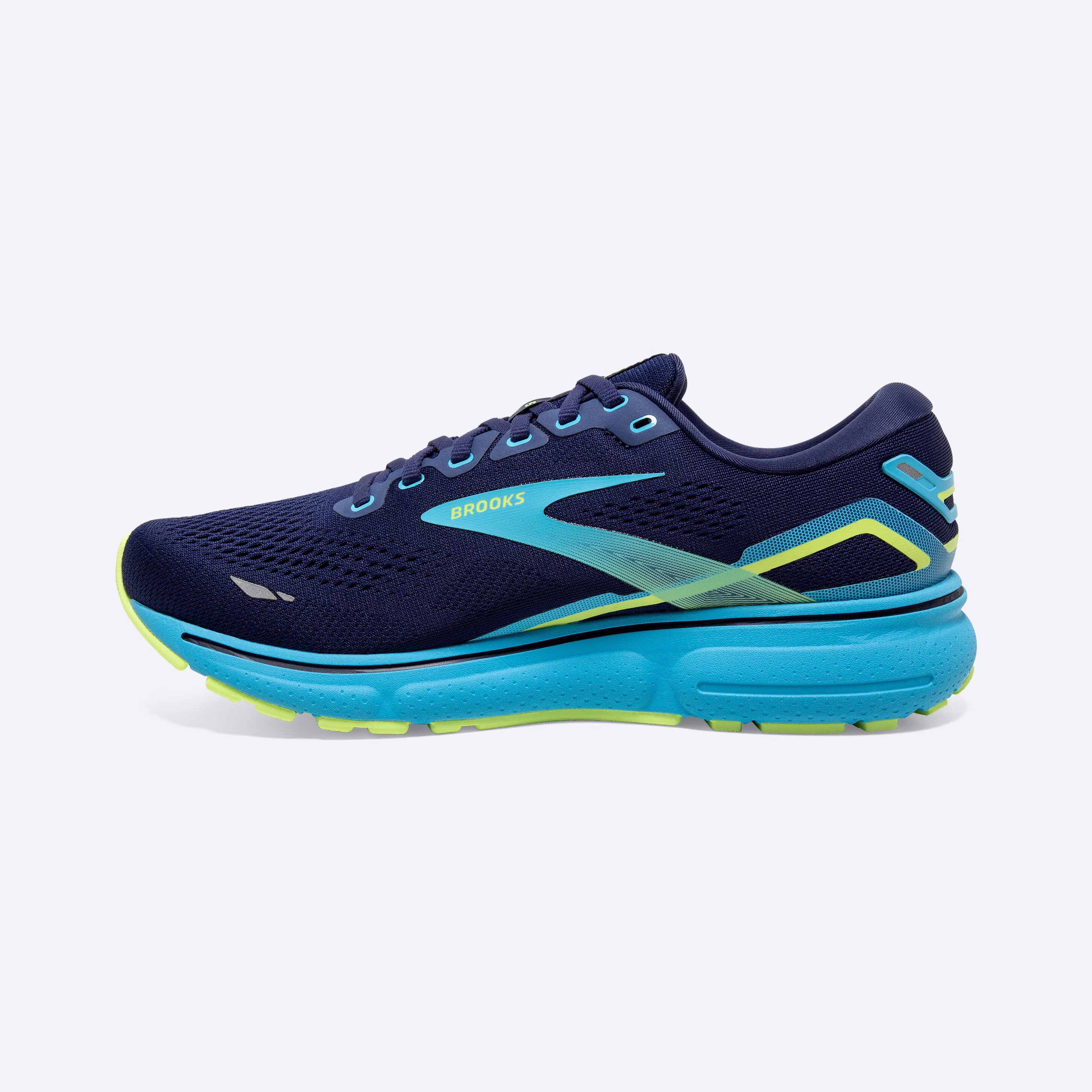 Men's Brooks, Ghost 15 Neutral Running Shoe -- Navy/Blue/Green