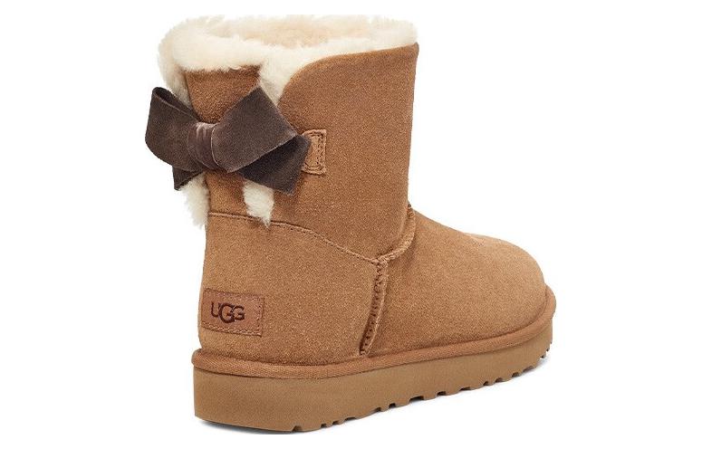 (WMNS) UGG Mini Bailey Suede Bow for 'Chestnut' 1153514-CHE