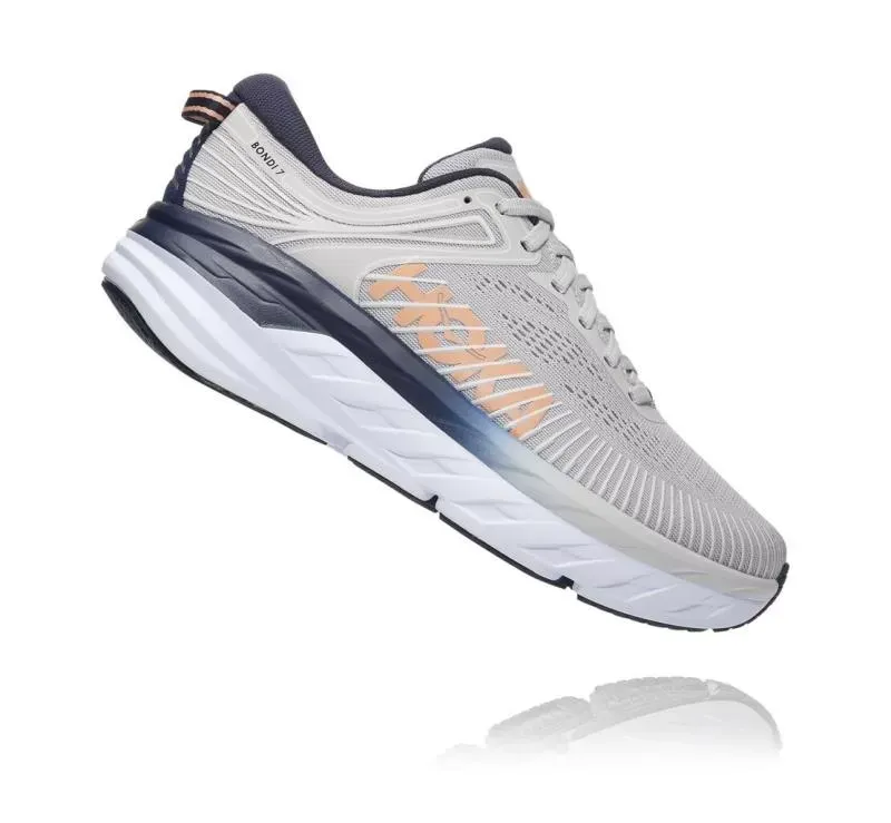 Hoka One One Women's Bondi 7 LUNAR ROCK / BLACK IRIS