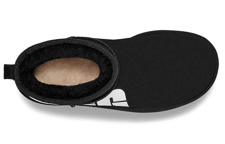 (WMNS) UGG Classic Ultra Mini Broken Logo 'Black White' 1126373-BLK