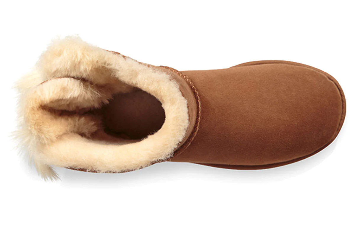 (WMNS) UGG Fluff Bow Mini Fleece Lined Brown 1094967-CHE