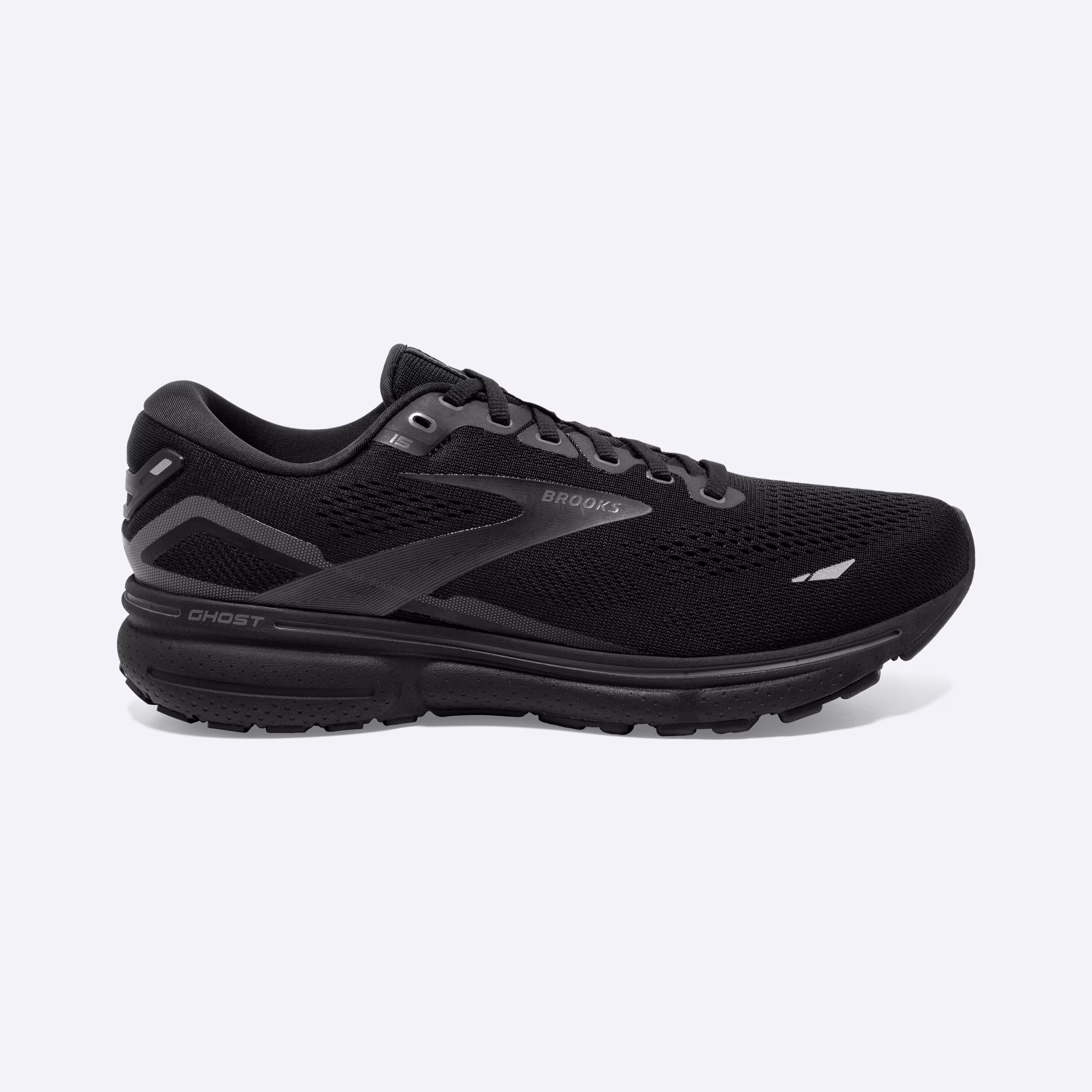 Men's Brooks, Ghost 15 Neutral Running Shoe -- Black/Black/Ebony