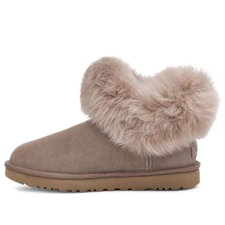 (WMNS) UGG Classic Mini Fluff Collar 'Brown Caribou' 1112491-CRBO