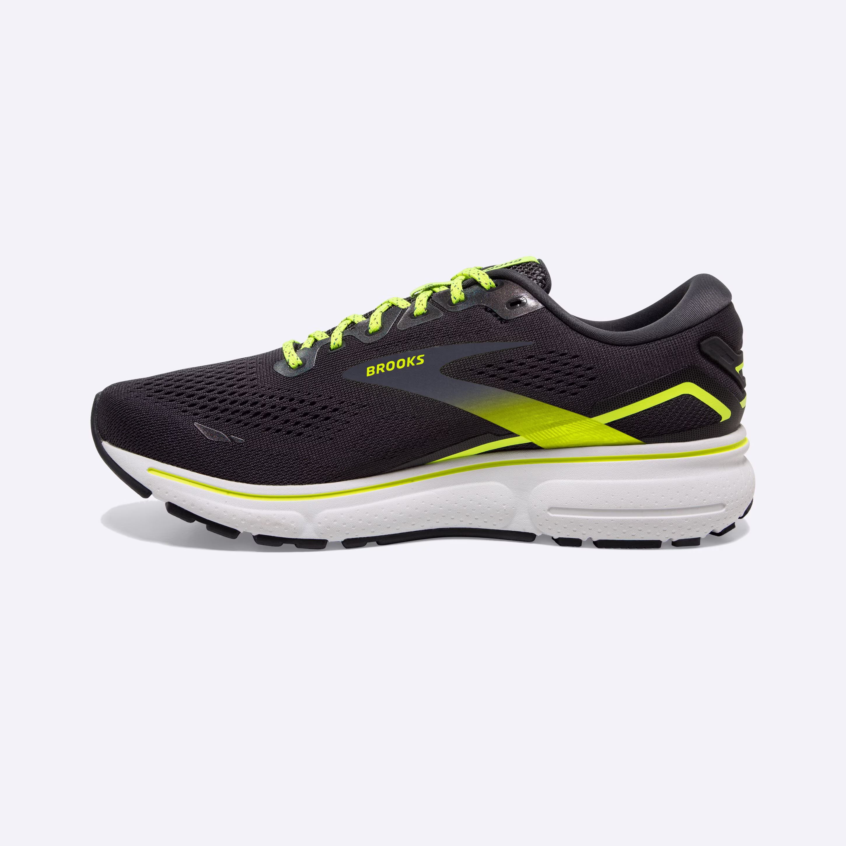 Men's Brooks, Ghost 15 Neutral Running Shoe -- Ebony/White/Nightlife
