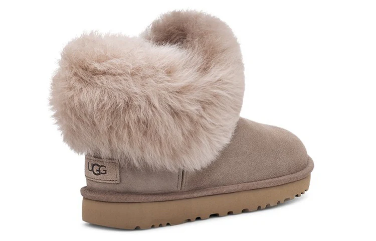(WMNS) UGG Classic Mini Fluff Collar 'Brown Caribou' 1112491-CRBO
