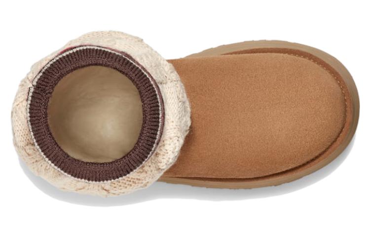 (WMNS)UGG Classic Sweater Letter Boot 'Chestnut' 1144045-CHE