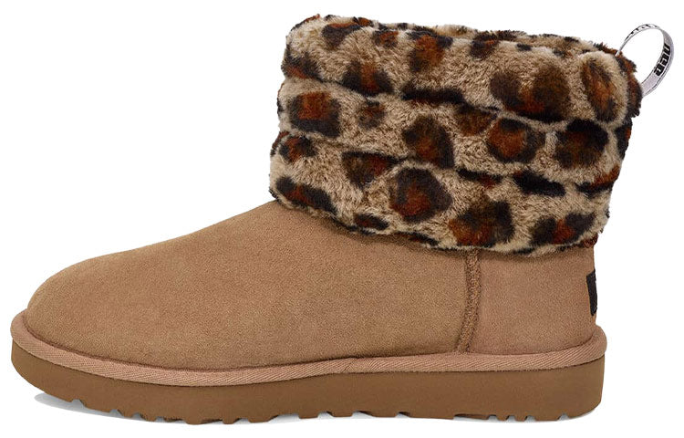 (WMNS) UGG Fluff Mini Quilted Leopard Fleece Lined 'Leopard print' 1105358-AMP