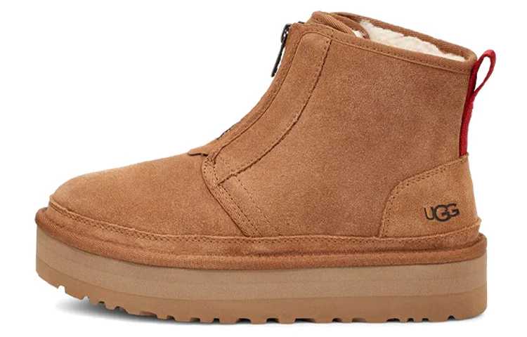 (WMNS) UGG Neumel Platform Zip 'Chestnut' 1122677-CHE